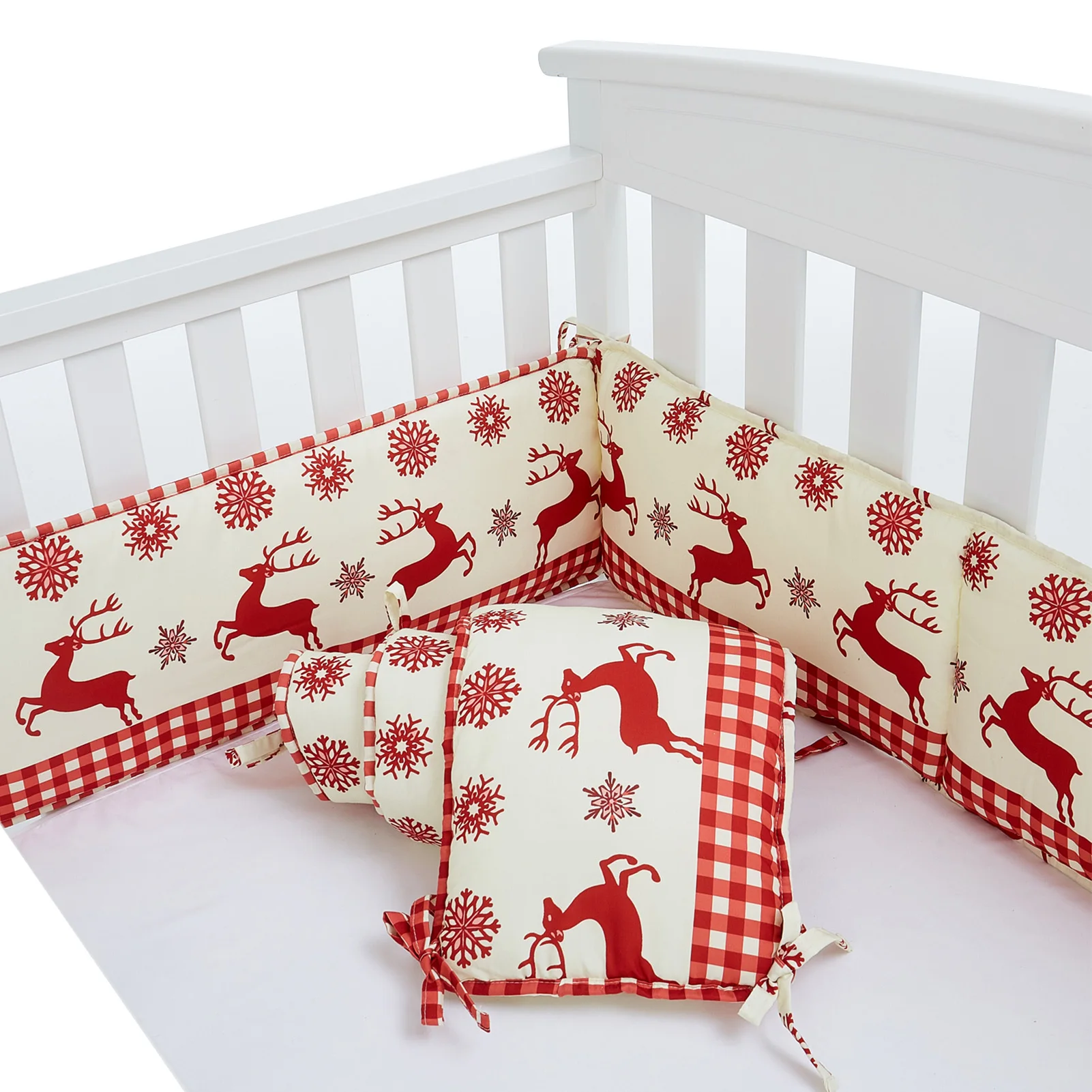 

132x24cm 4pcs Baby Bedding Set Baby Bed Cotton Cushion Crib Bedding Set For Boys And Girls Bed Protector