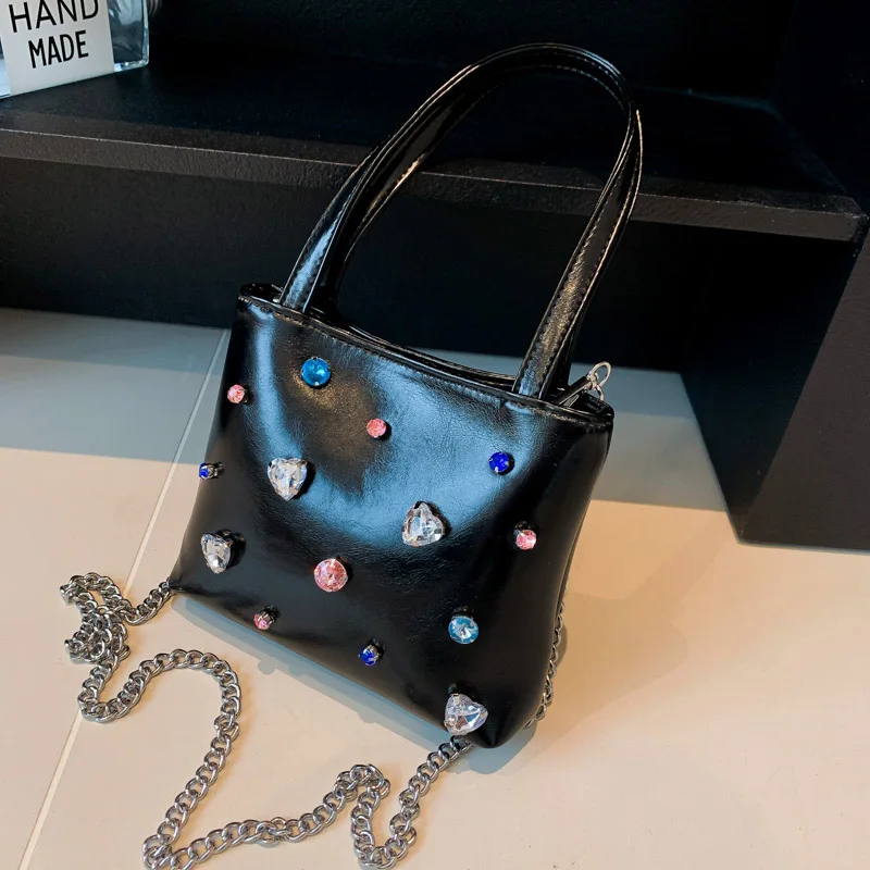 

Mini Diamonds Leather Shoudler Bags for Women 2023 New Luxury Brand Small Armpit Bag Female Tote Crossbody Bag Fashion Handbags
