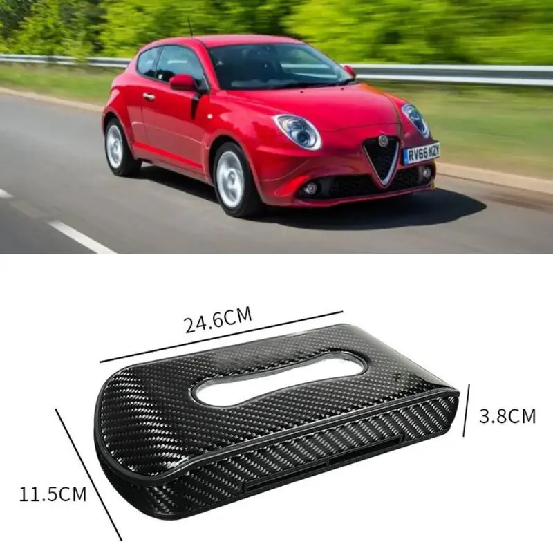 

Car Accessories Exclusive Real Carbon Tissue Box For Alfa Romeo mito spider Stelvio Veloce Giulia