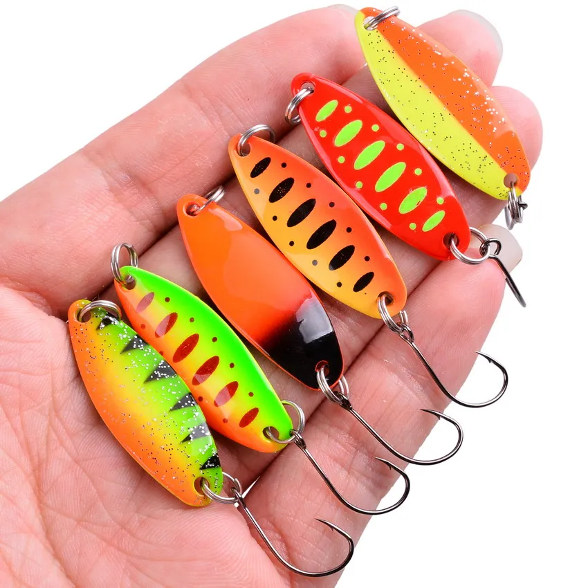 

5/6PCS Pesca Stream Bait Trout Spoon Bait MIU 3.5g 5g Spinner Copper Metal Fishing Spoon Lure For Trout Perch Pike Salmon