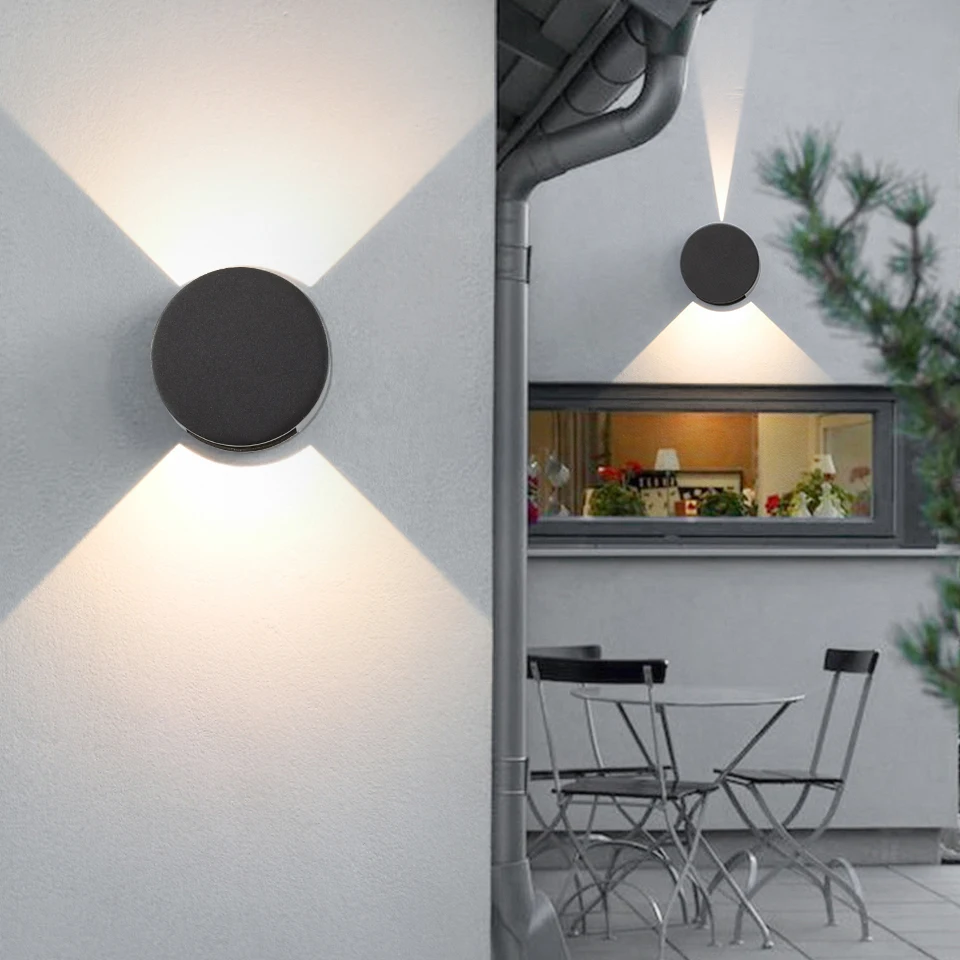 

2PCS Indoor/Outdoor Wall lamps Nordic LED 6W Aluminum Waterproof Wall lights for Home/Porch/Garden /Bathroom light l luminaire