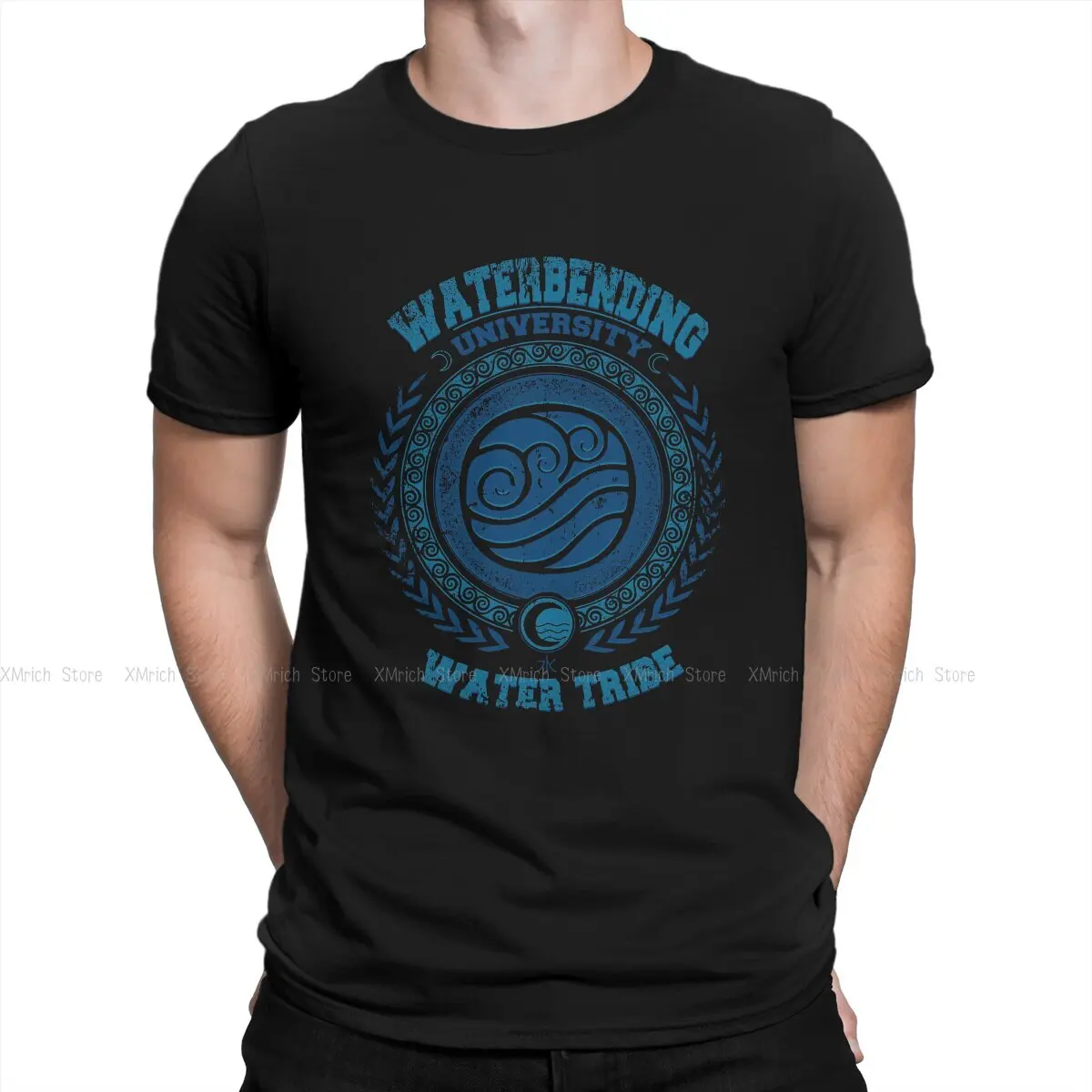 

Men T-Shirt Waterbending Funny Cotton Tee Shirt The Last Airbender Water Fire Air Earth T Shirts Crewneck Clothing Gift Idea
