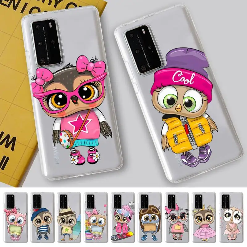 

Cartoon Cute Owl Phone Case for Samsung S10 20 22 23 A10 40 for Xiaomi10 Note10 for Huawei P50 20 Honor60 70