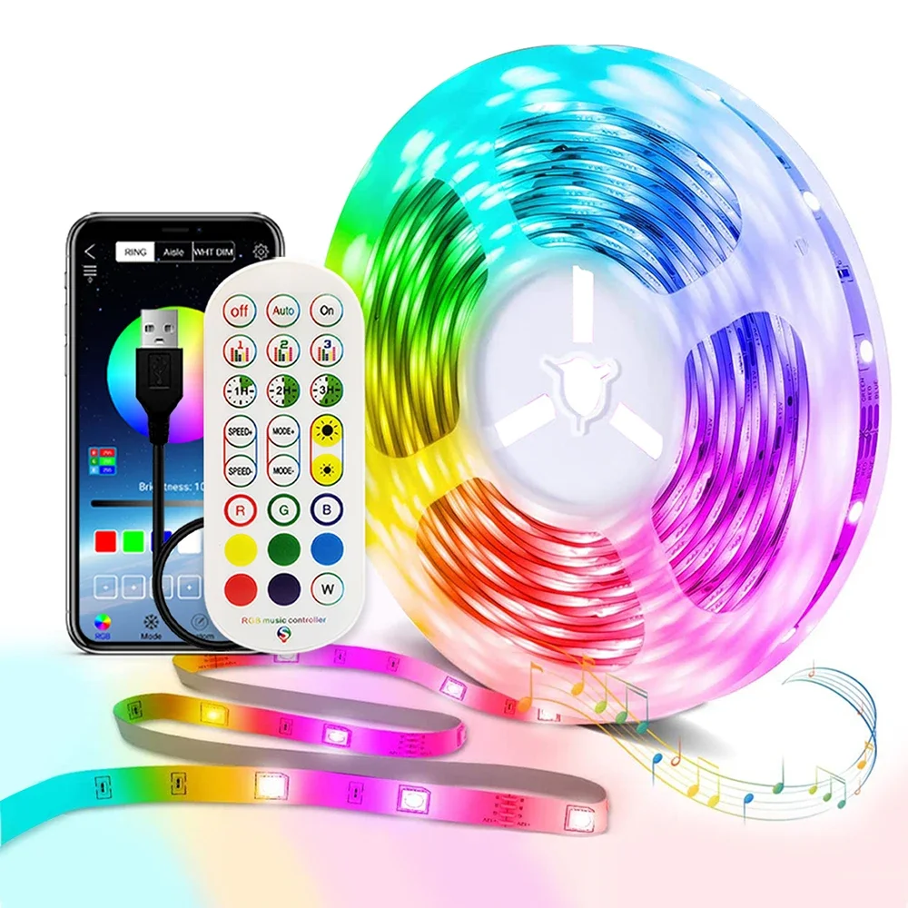 Светодиодная лента RGB 5050 2835 5 В USB Bluetooth