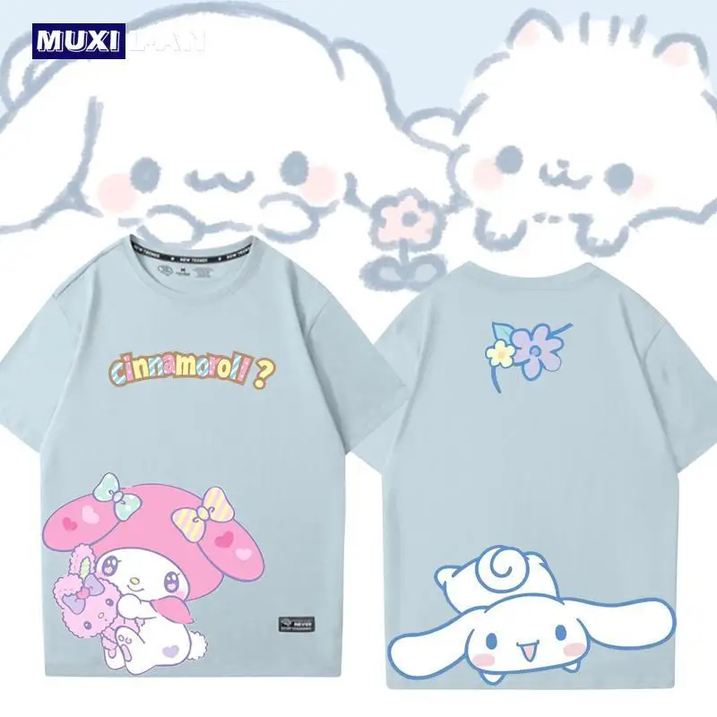 

Милая футболка Sanrio Kuromi Mymelody Cinnamoroll с коротким рукавом хлопковые Подарки для пар на день рождения подарки для девушки игрушки для девочек