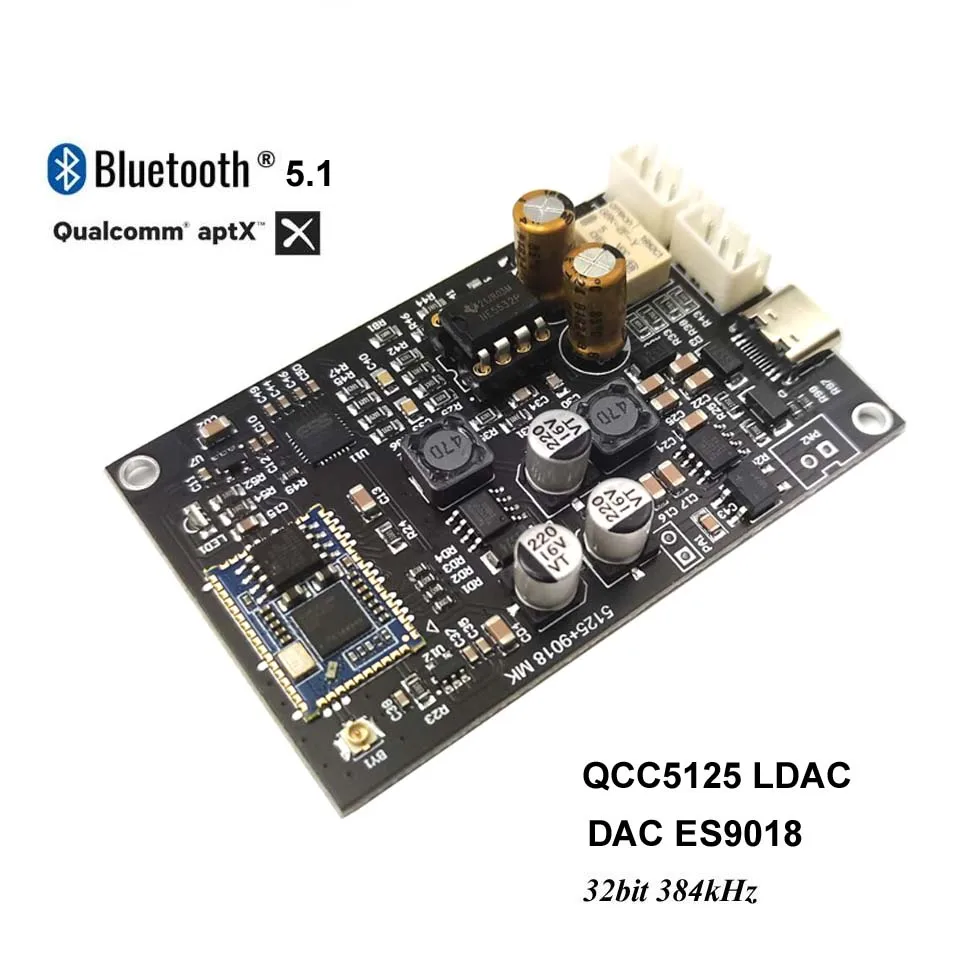DLHiFi QCC5125 Bluetooth 5 1 адаптер приемник LDAC APTX HD ES9018 DAC с линейным входом OPAMP NE5532 для Hi-Fi