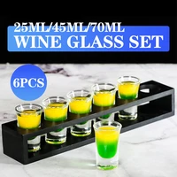 6pcs heavy base shot glass set whisky shot glass cup holder rack liqueur vodka glass set wine tequila barware bar party