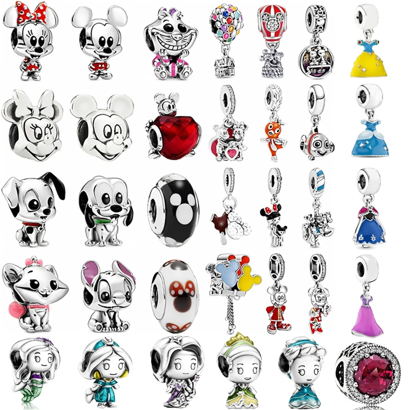 

Disney Stitch Alloy Pendant Princess Cartoon Mickey Groot Charm Bead Pendant Fit DIY Pandora Women Bracelet Jewelry Accessories
