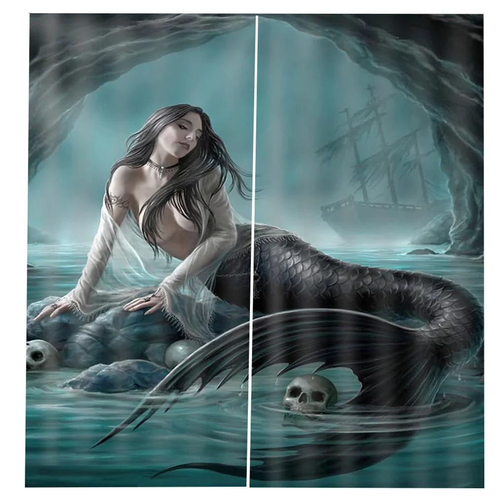 

2 шт., водонепроницаемые шторы для душа с художественным рисунком