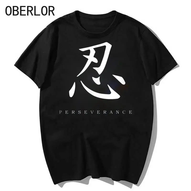 

Футболка мужская оверсайз с рисунком шрифтов, мотивационный японский цвет, Повседневная Уличная одежда, чёрная, летняя
