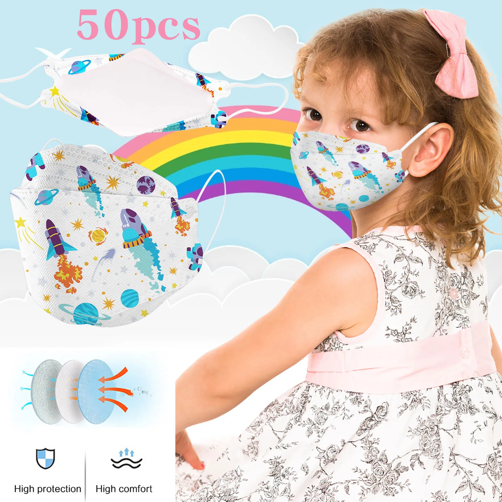 

50pc Mascarillas Ninos Children Mask Prevention Cartoon Face Mask Mascarillas Masque Enfant Mascaras Halloween Косплей Kids Mask
