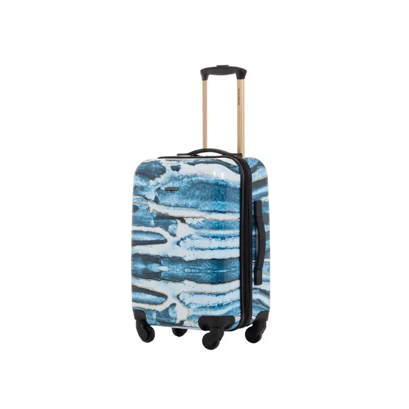 20-inch Hardside Spinner Rolling Carry-on Luggage, Blue Marble Print