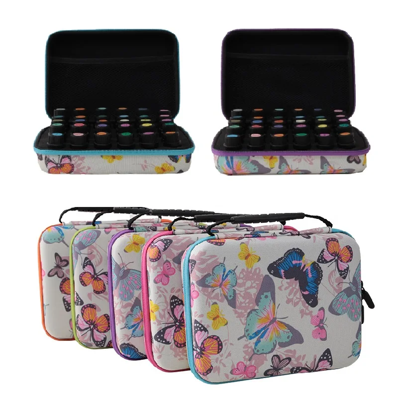 

White Butterfly 30 Slots 5ML 10ML 15ML Essential Oil Storage Case for Essential Oil Bag Bottle Holder Carrying Organizer Bag