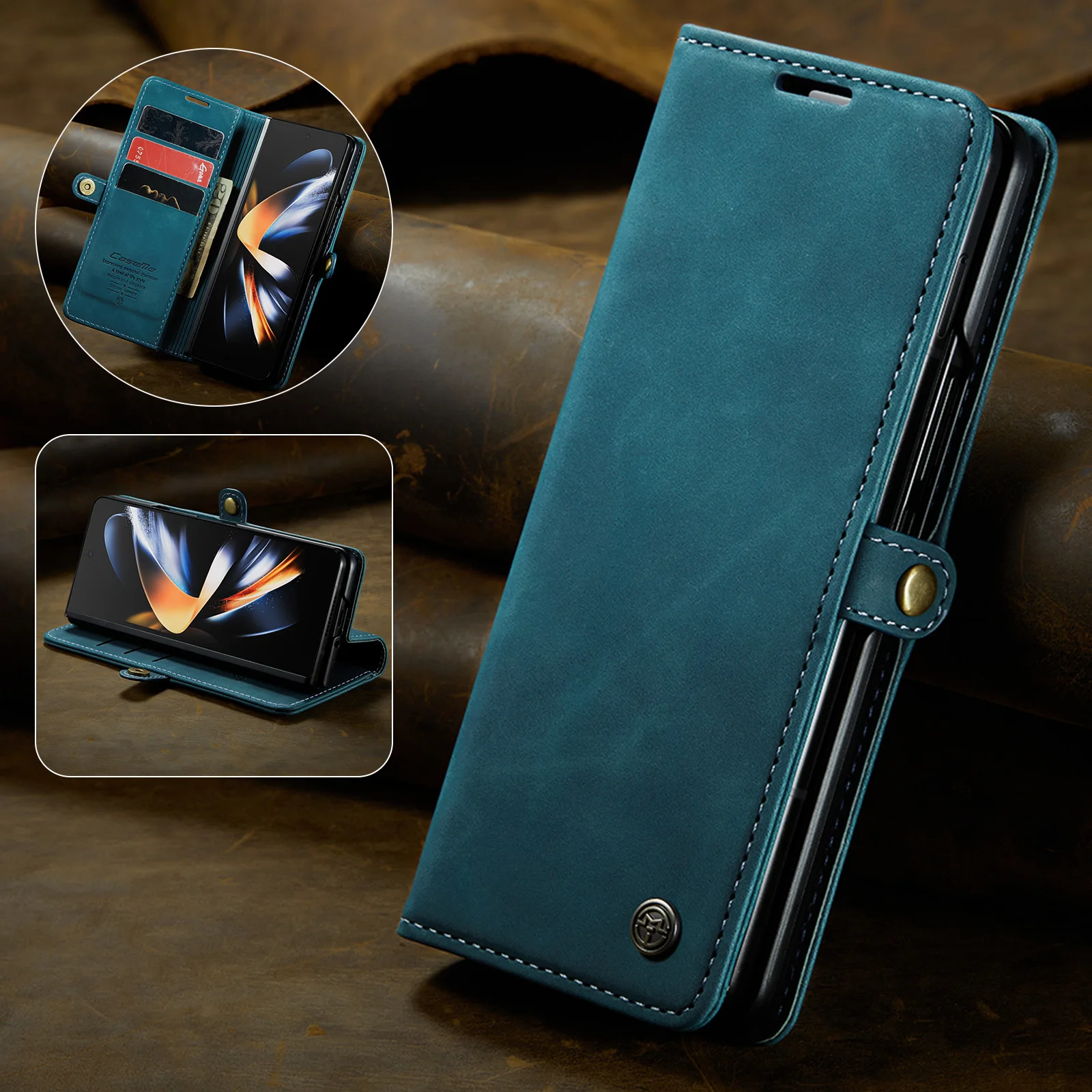 

Full Coverage Card Holder Phone Bag Case for Samsung Galaxy Z Fold 4 Fold5 Fold4 Fold 5 5G Zfold4 Zfold5 Non-Slipp Matte Cases