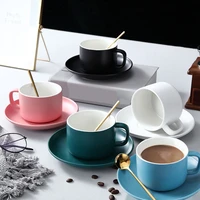 obelix nordic style creative coffee cup set coffee tea set milk ceramic cup tea juice breakfast tableware sets with mat 220ml