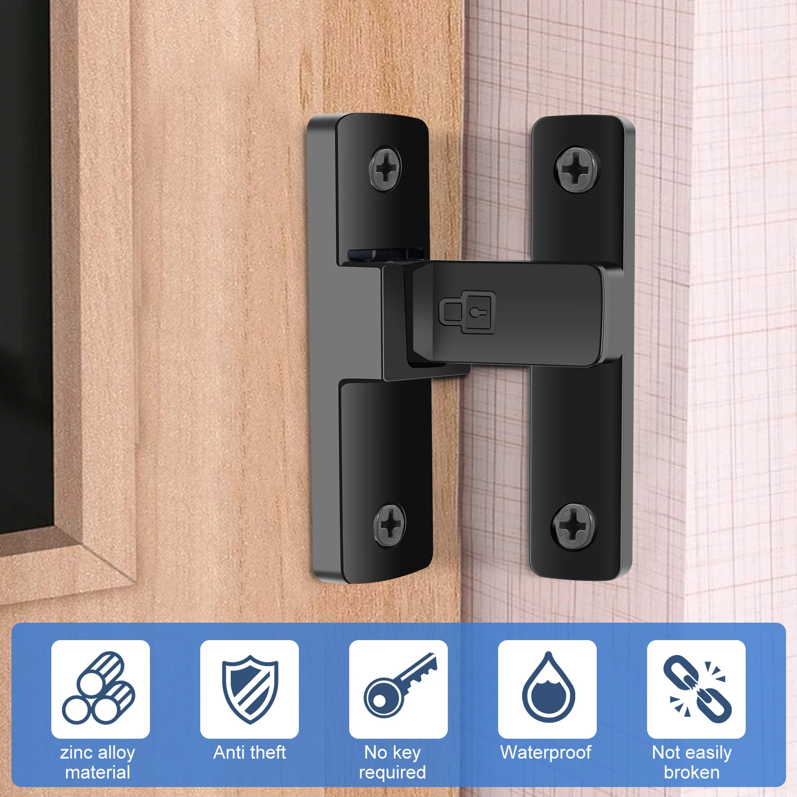 Защелкивающийся замок с поворотом на 90/180 градусов раздвижная/качающаяся дверная