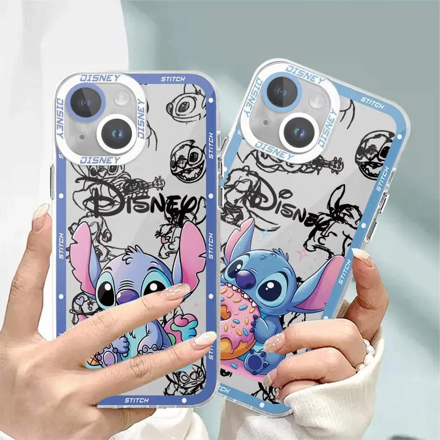 Чехол из прозрачного силикона с милым мультяшным стичем для Motolora Moto G72 G71 G32 Edge 40