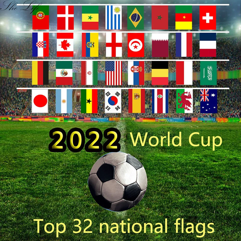 

2022 г., флаги-ленты для Кубка мира в Катаре, 10 метров, 32 шт.