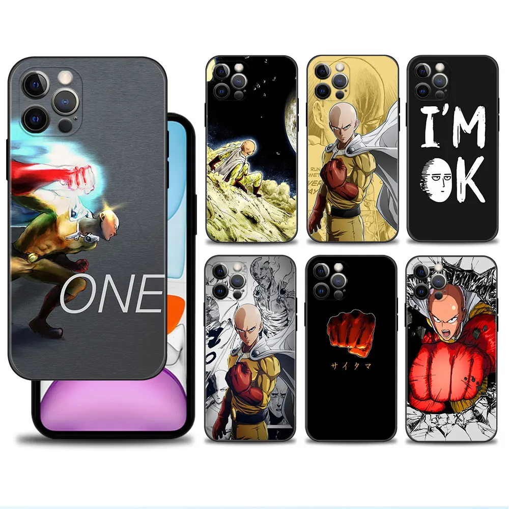 

Shell Silicon Case For Apple iPhone 8 13 XR 12 Pro Max 14 X 7 Plus 11 XS Mini SE2 5 6 SE 6S 5S One Punch-Man Saitama Comics