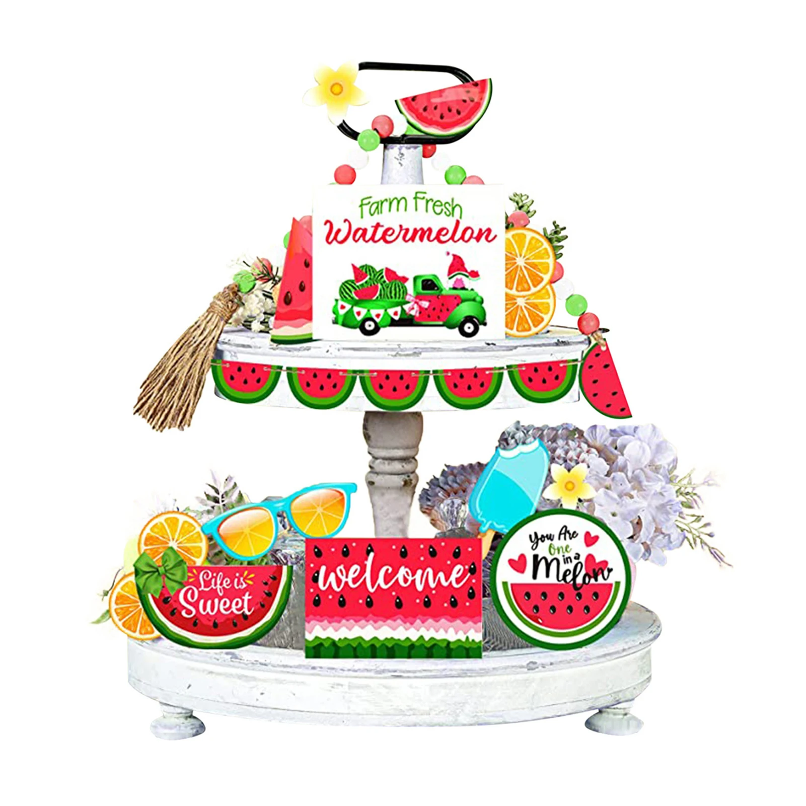 

Watermelon Tiered Tray Decor Farmhouse Farm Tiered Tray Decor Items Beach Tiered Decorations For Home Kitchen Shelf Coffee Table