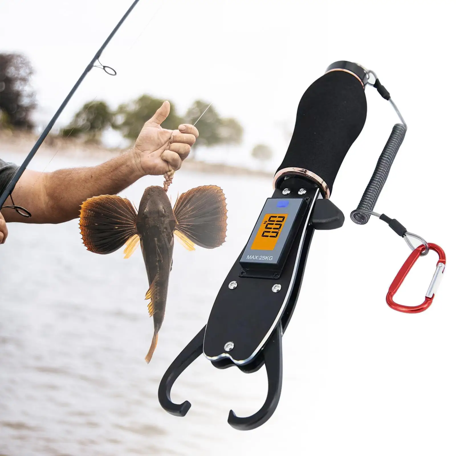 

Fish Gripper for Fishing with Scale Portable Fishing Scale Fish Lip Grabber