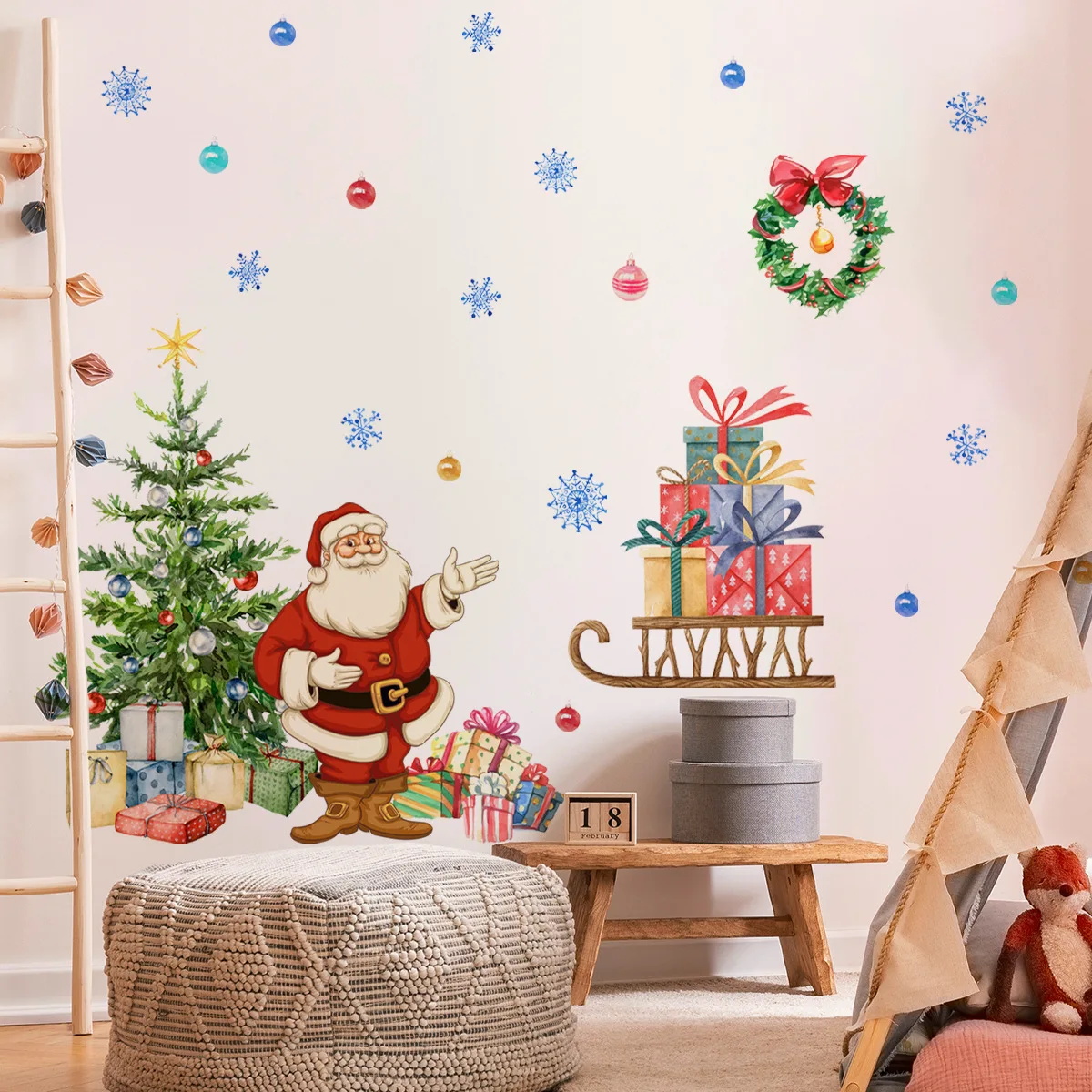 Рождественские наклейки со снеговиком искусственное украшение для дома декор