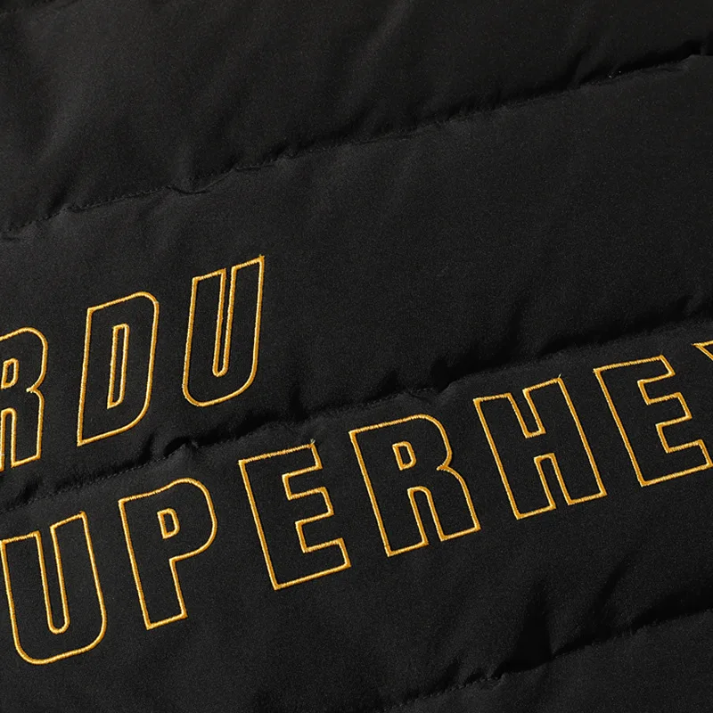 Winter Coat 2022 Men's Fashion Letter Embroidered Stand Collar Jackets Outdoor Sports Loose Warm Cotton Jacket for Men