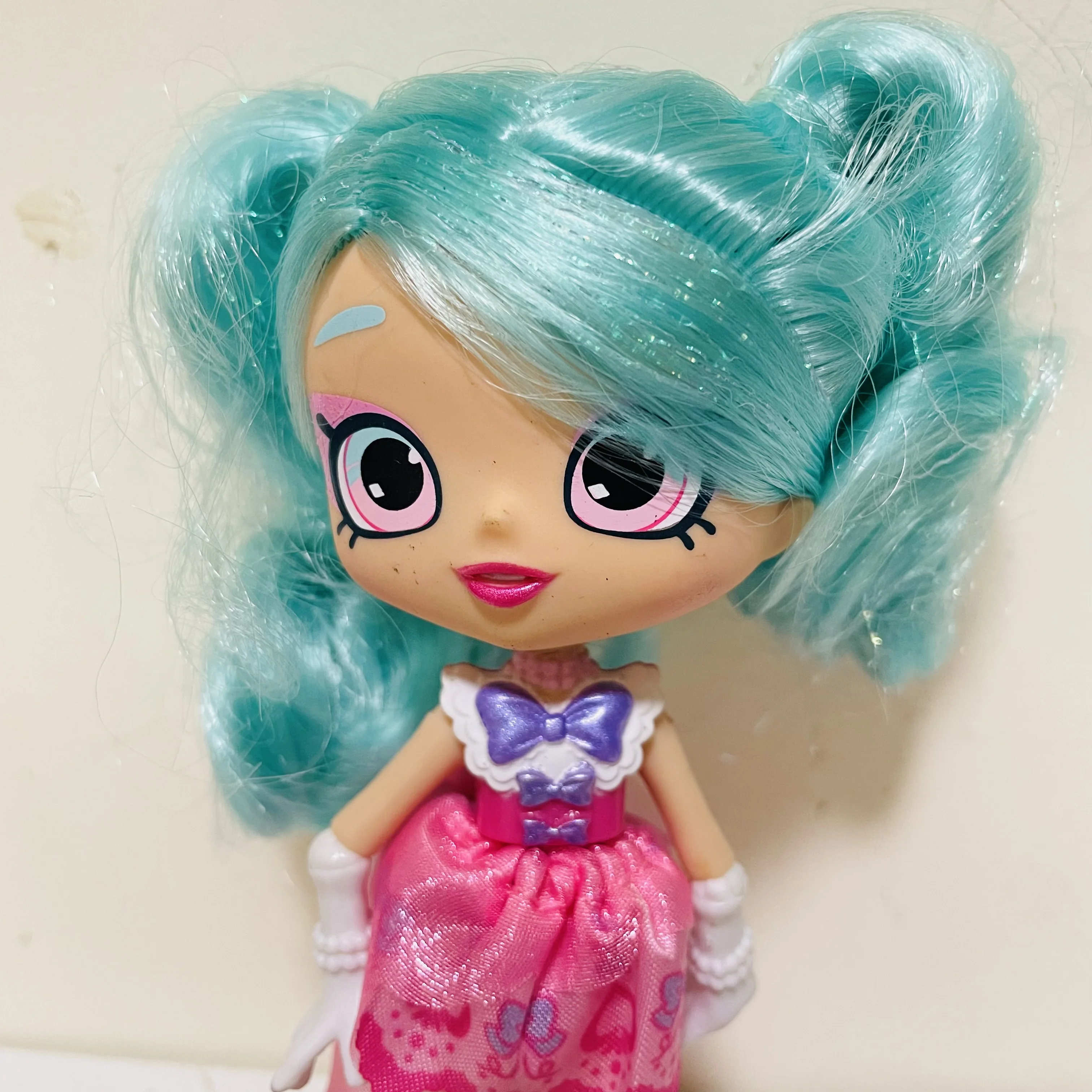 

new 15cm Original doll Shopping girl Princess Dolls 5 joint toy Two braids Green hair cute doll Christmas Gift