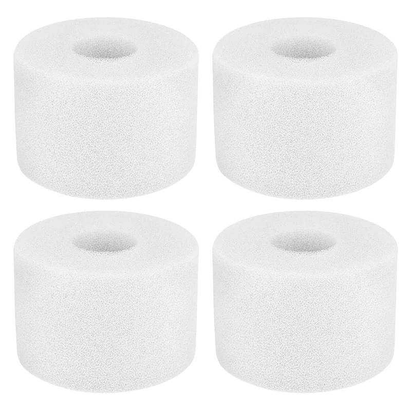 

4 Pieces Swimming Pool Filter Foam Cartridge Compatible with Intex S1 Type Reusable Washable Filter Sponge
