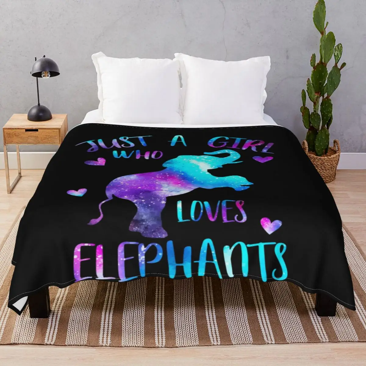 Just A Girl Who Loves Elephants Blanket Velvet Summer Warm Throw Blankets for Bed Home Couch Travel Office