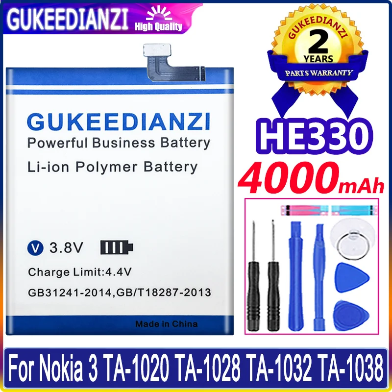 

HE330 4000mAh Battery For Nokia 3Nokia3 TA-1020 TA-1028 TA-1032 TA-1038 HE 330 Batteries Bateria + Free Tools