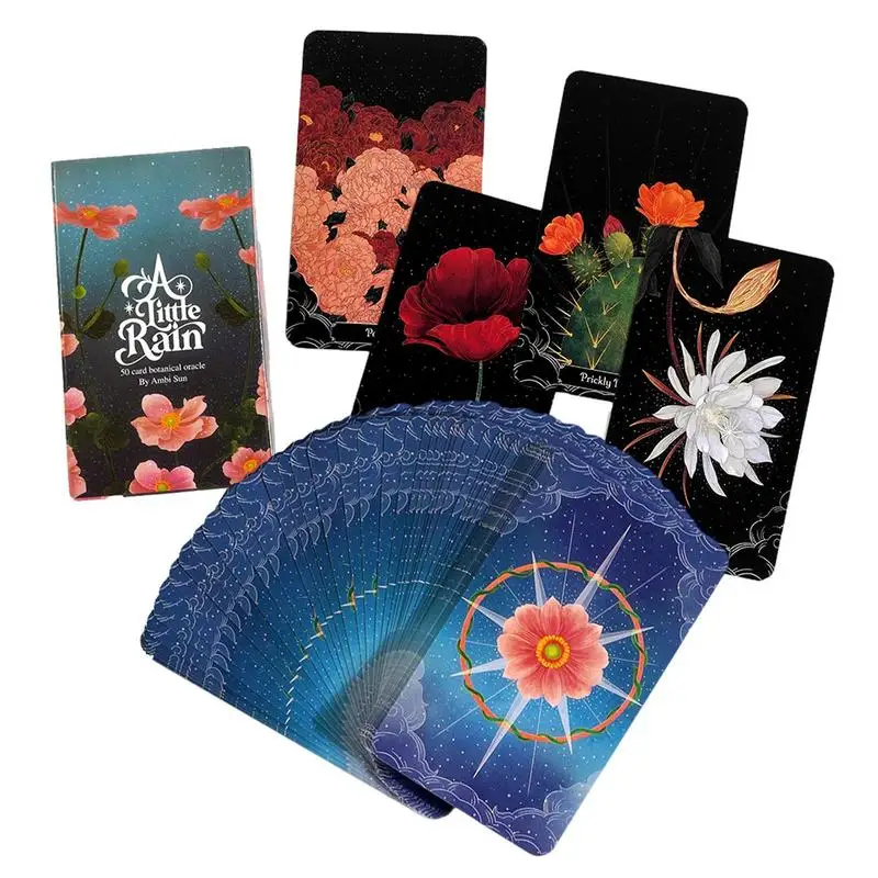 

Tarot Playing Card Deck Game 44 Cards Card Games Party Board Game A Little Rain Botanical Oracle Deck English Tarots For Beginne