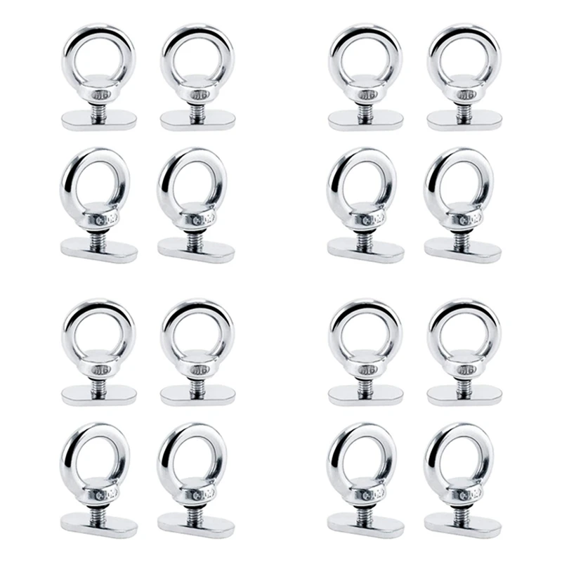 

16Pack Stainless Steel Kayak Track Mount Tie Down Eyelet Rail Accessory For Kayak Canoe Boat