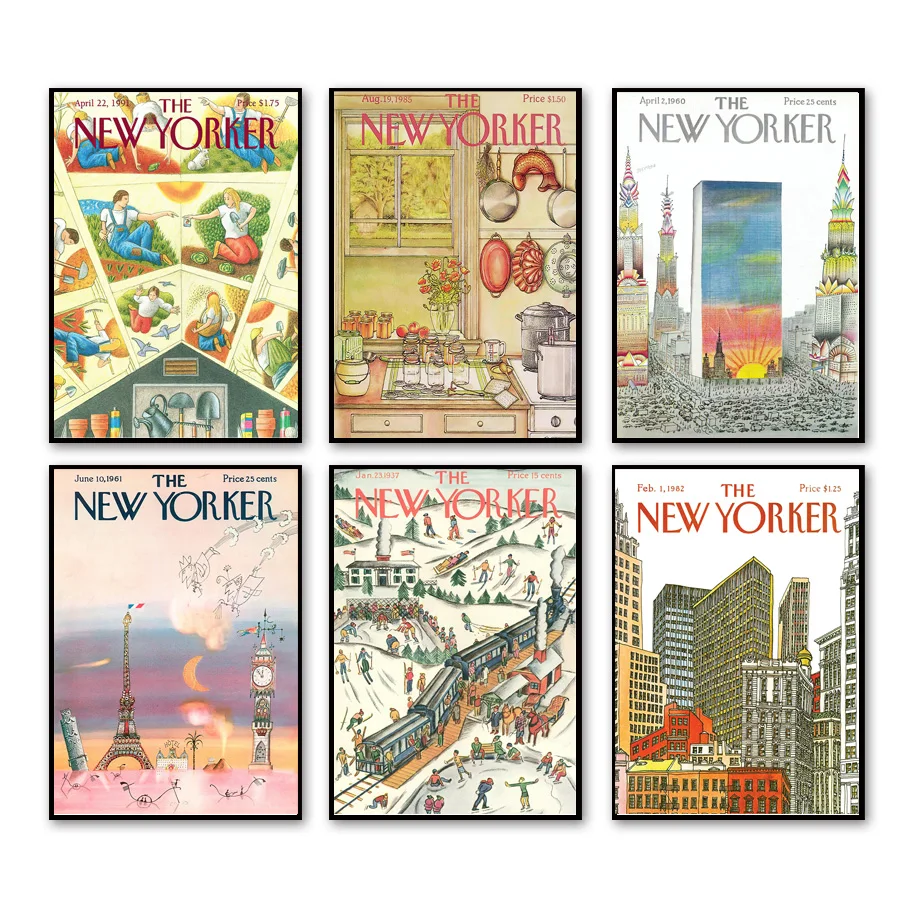 Обложка журнала New Yorker настенные художественные плакаты иллюстрация ретро