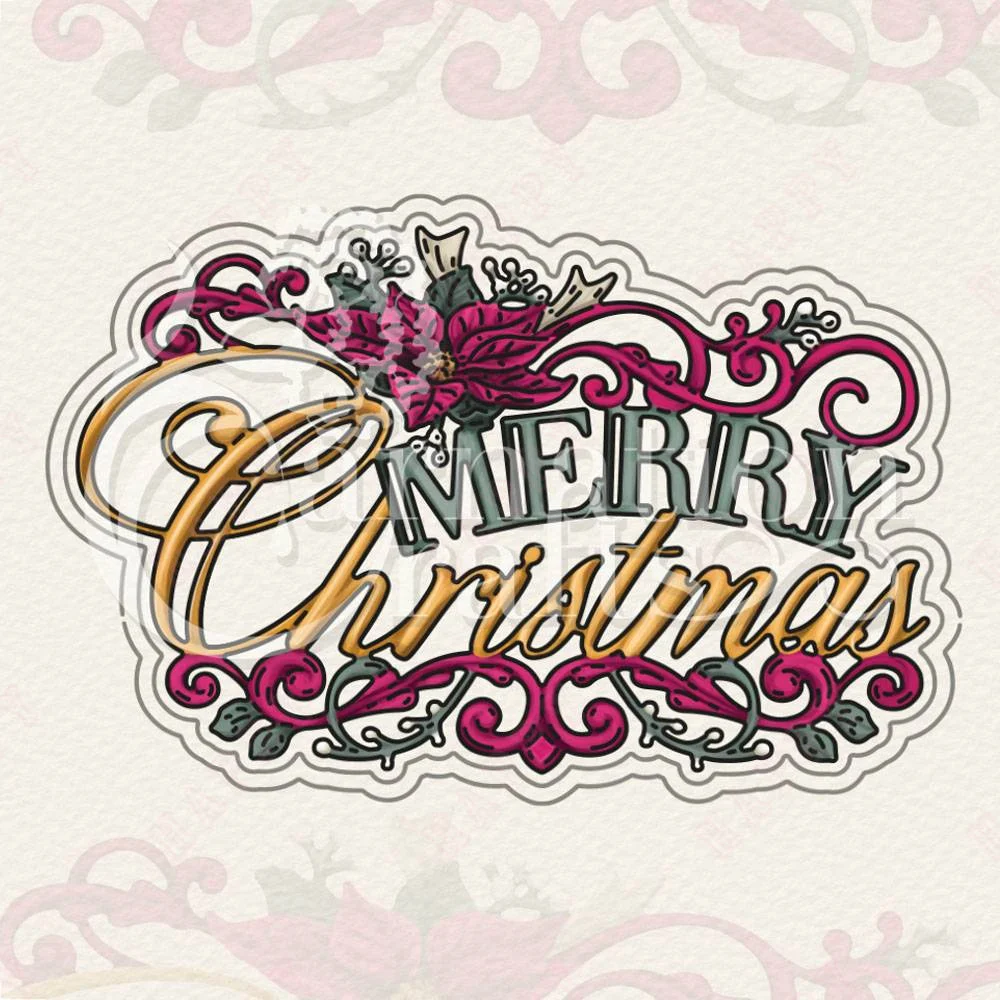 

Merry Christmas Die Set Metal Cutting Dies Scrapbook Diary Decoration Embossing Cut Die Template DIY Make Card Album 2022