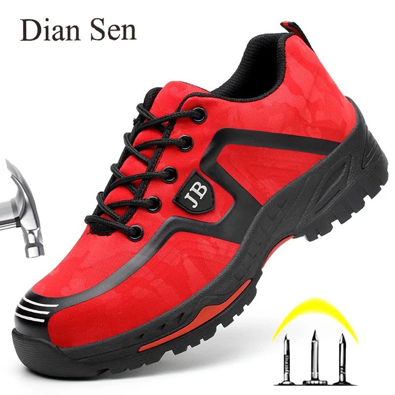 

Diansen Mens Safety Shoes for Industrial Boots Anti-smash Puncture Proof Steel Toe Cap Work Boots Indestructible Footwear Male