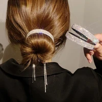 women elegant luxury rhinestone tassel ponytail hair claws hair clips barrettes hairpin headband fashion hair accessories 1pcs