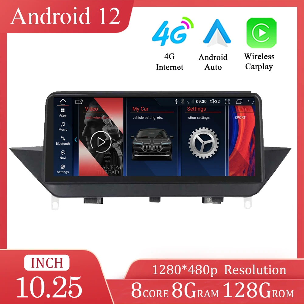 

For BMW X1 E84 2009-2015 CIC iDrive System IPS Screen Android 12 Car Player GPS Navigation 10.25inch Radio Stereo Video Multimed