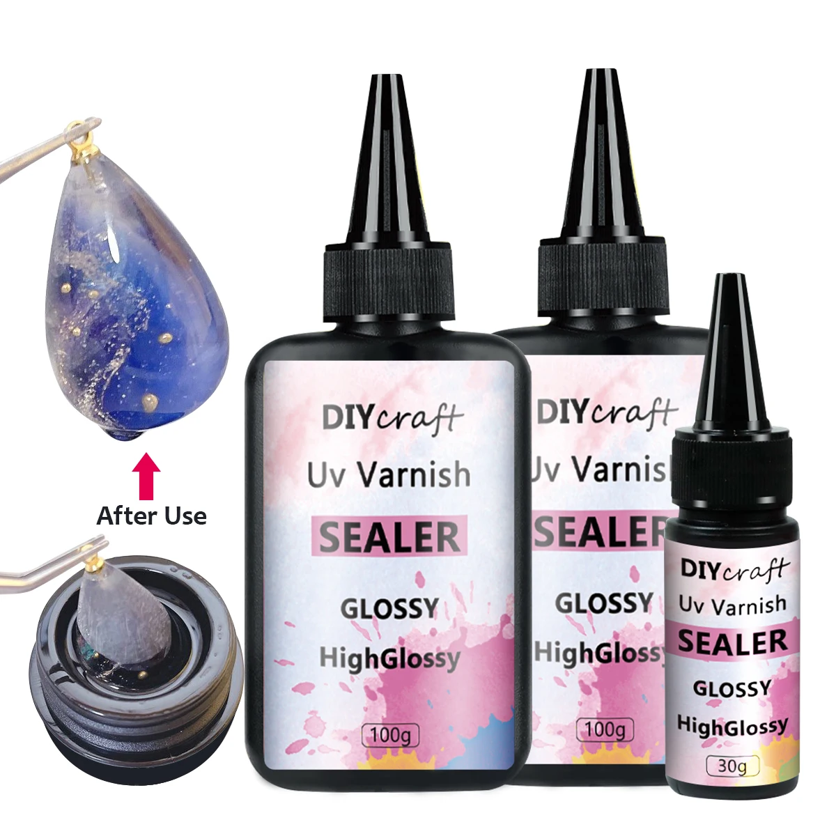 Глянцевый акриловый художественный лак 100 г прозрачная герметичная отделка для