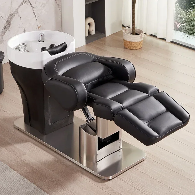 Electric adjustable lift salon Barber hair wash chair shampoo bowl sink bed