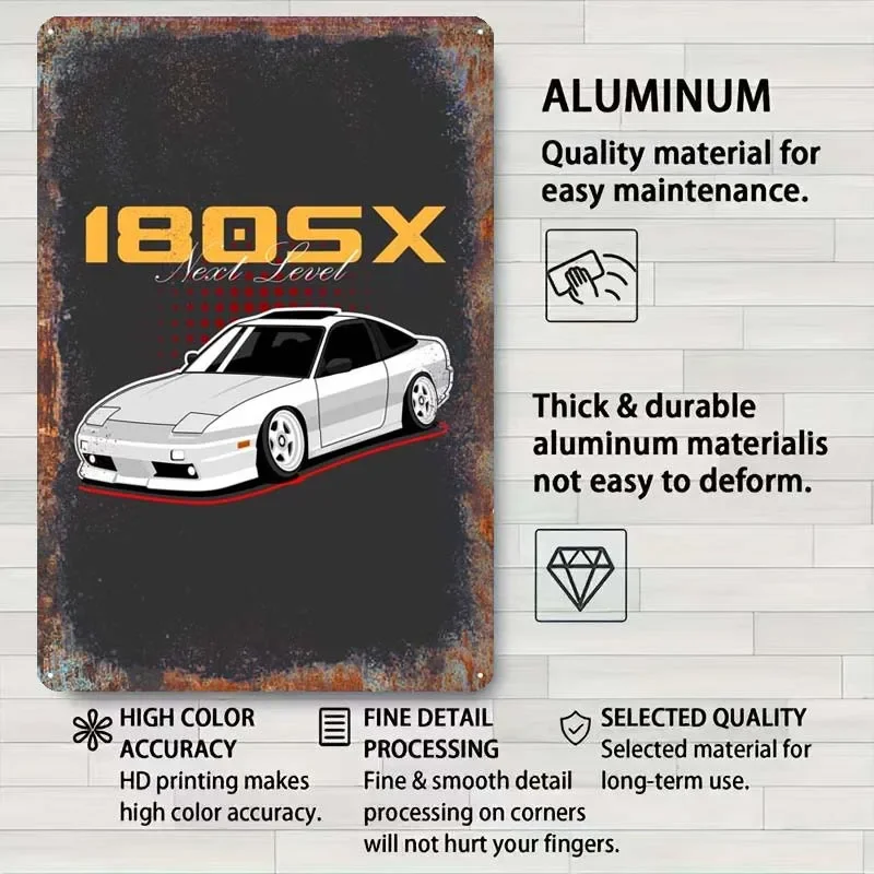 Металлическая вывеска 180sx S13 Jdm