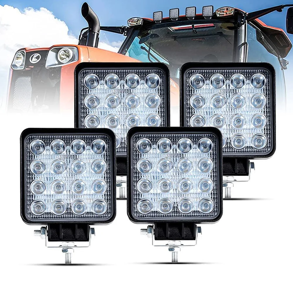 

Car Accessories Offroad LED Bar 12V 24V Square LED Work Light for Car Truct Boat Atv 4x4 Tractor 42W 48W Spotlight LED Light Bar