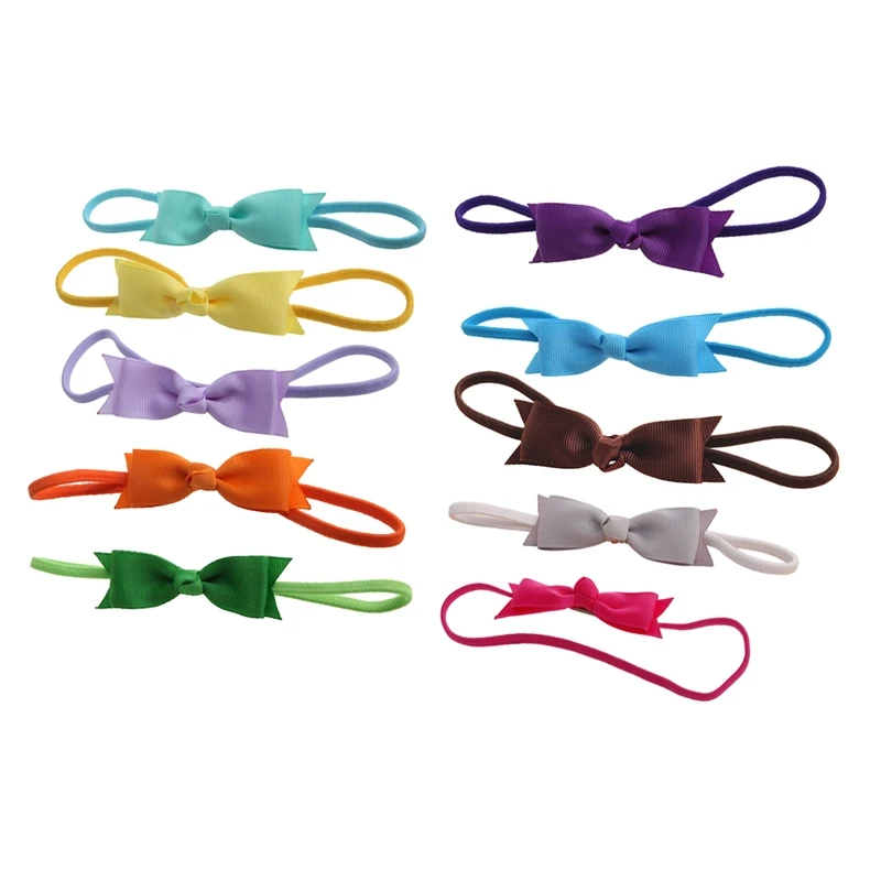 

10pcs Newborn Baby Girl Infant Toddler Headband Bow Ribbon HairBand Accessory