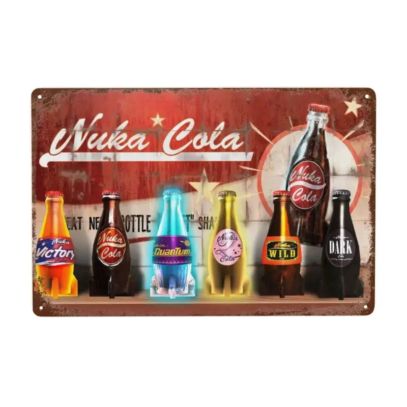 

Vintage Tin Sign - Nuka Cola - Retro Metal plaques Iron Painting Rusty Wall Decoration Poster for Bar Cafe Home Garage 8×12 Inch