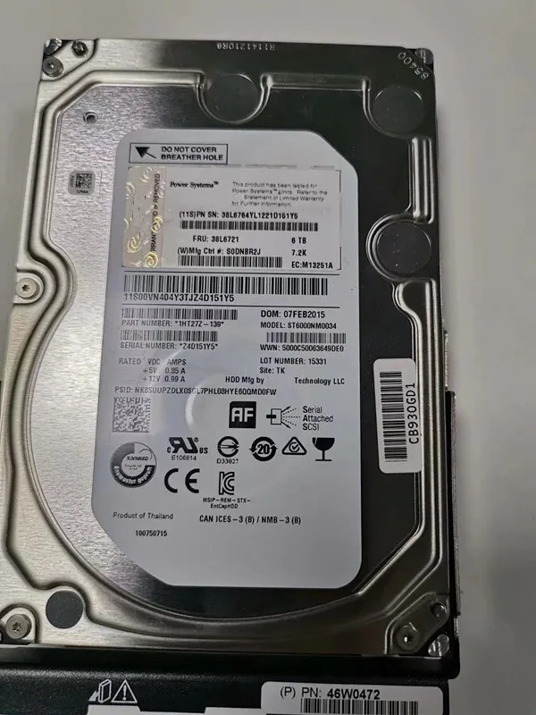 38L6721 ST6000NM0034 SAS 6T   r 3, 5  12  HDD  