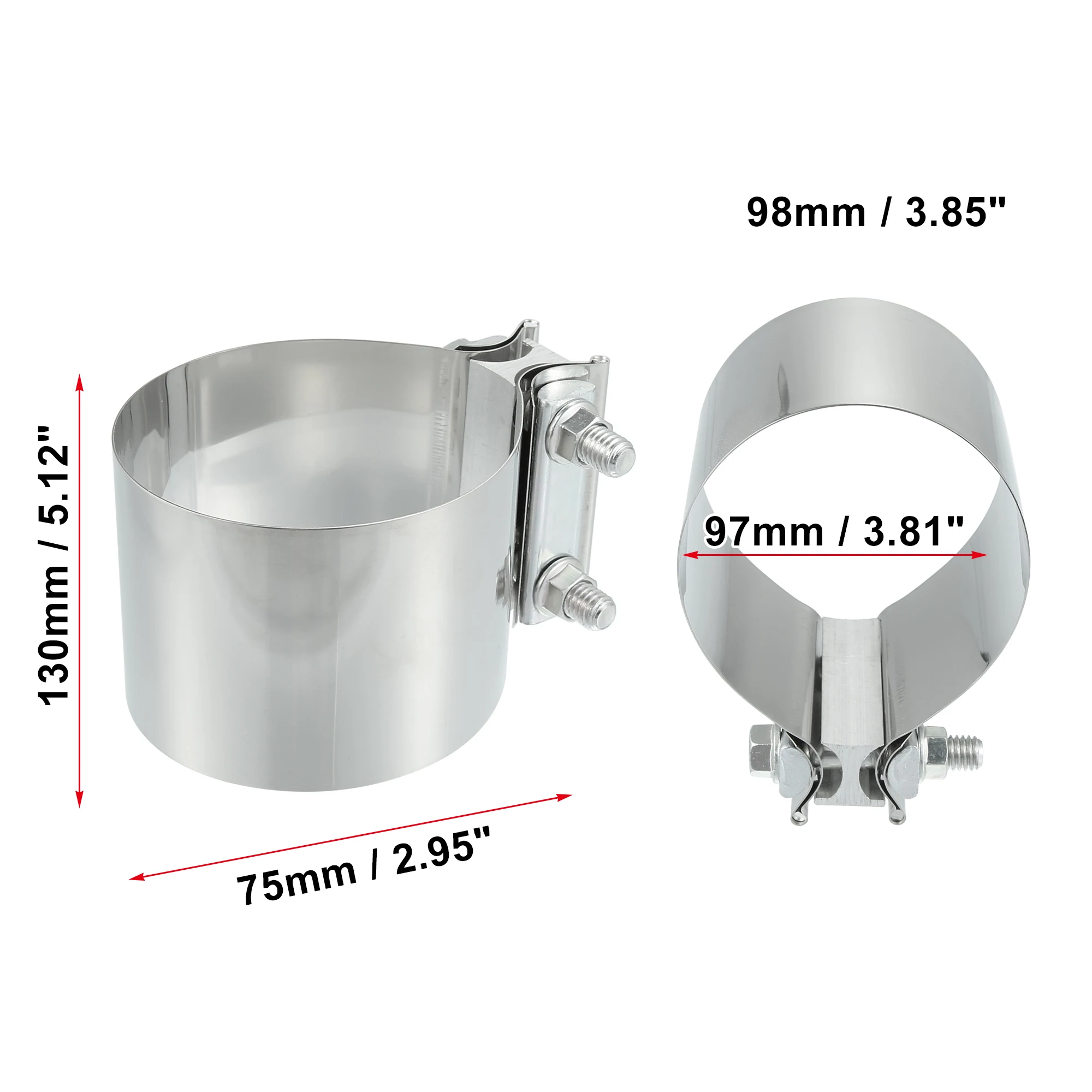 UXCELL 1-2 шт. 2 дюйма 5 3 4 втулка выхлопной трубы автомобиля Соединительный зажим