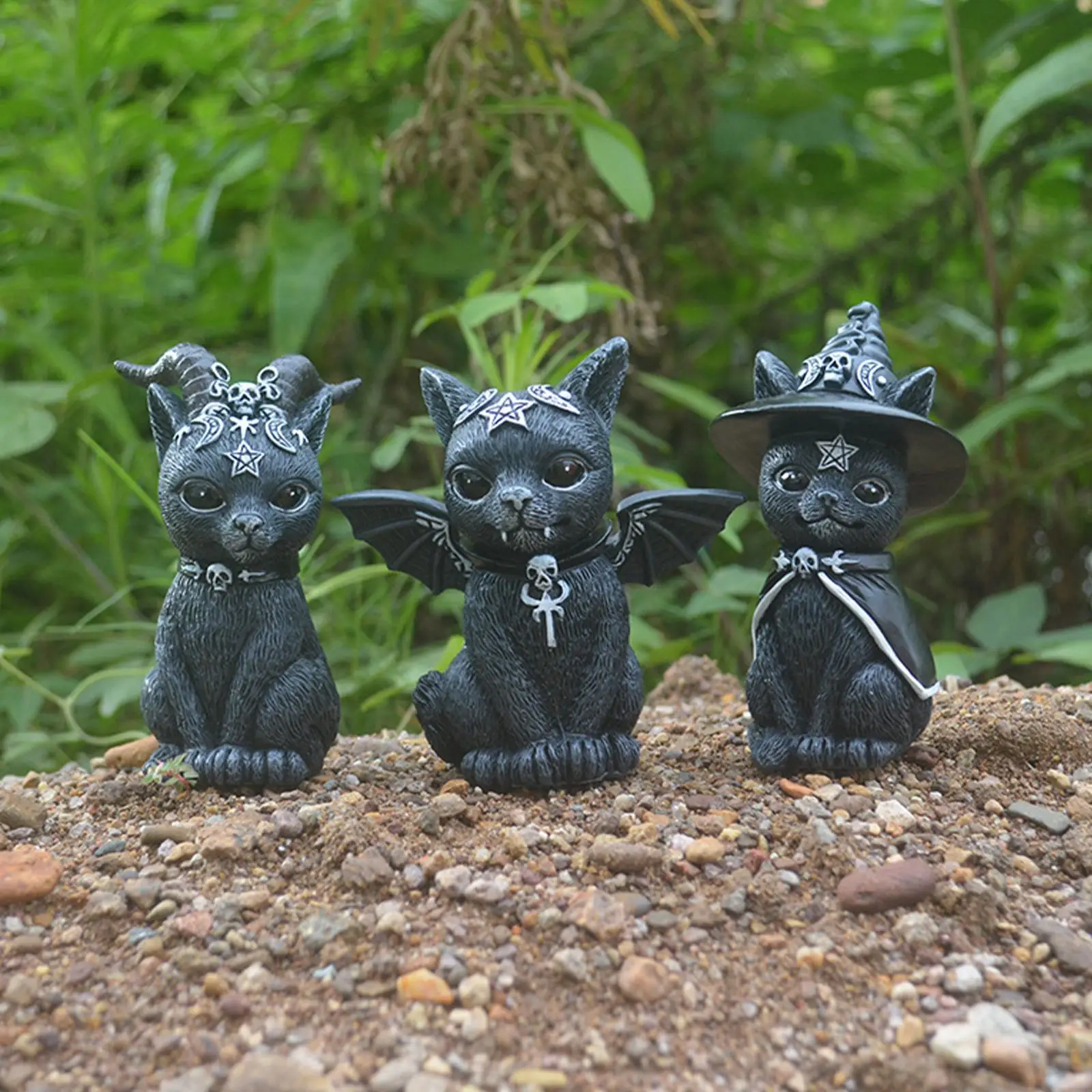 Украшение для сада ведьма демон модель готический котенок Волшебная кошка из