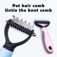 hair removal comb for dogs puppy cat detangler fur trimming dematting deshedd brush grooming tool untie long hair for curly pet