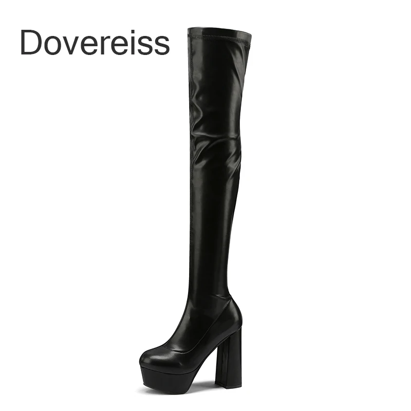 

2022 Winter Stilettos Heels Platform Pointed Toe Ladies Boots Over The Knee Boots New New Clear Heels Big Size 41 42 43 44 45