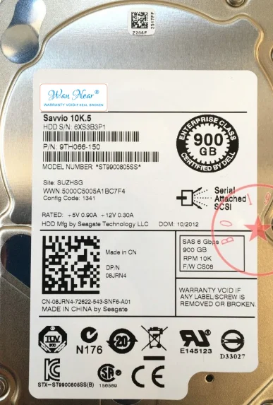 Для 900G 10K SAS 6G 2 5 ST9900805SS 08JRN4 02RR9T